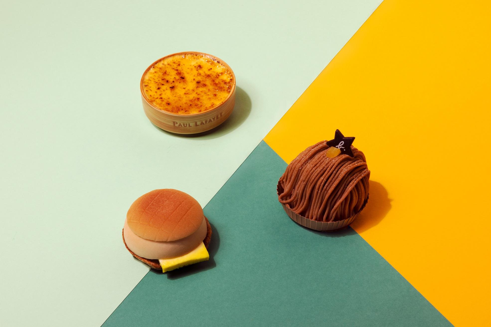 特選甜點組合 3│agnès b. LA LOGGIA bis Mini Cake 蛋糕 (HK$50)、當文歷餅店 by Dominique Ansel 蛋糕或水果撻 (HK$68)、PAUL LAFAYET 招牌法式焦糖燉蛋 (HK$50)