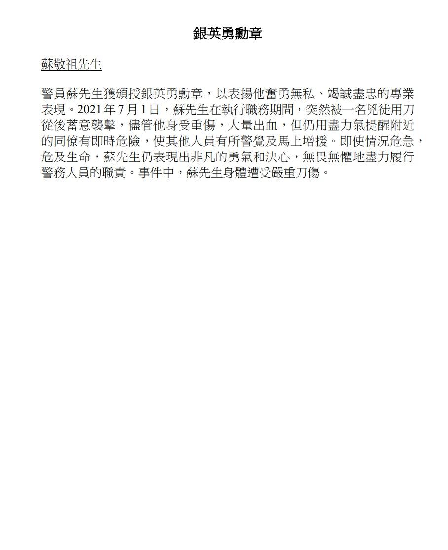 授勳2022|完整授勳名單