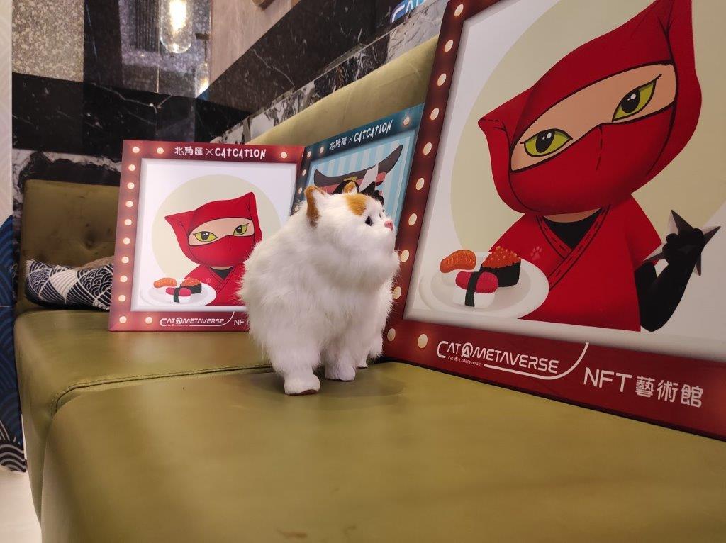 香港拯救貓狗協會與科創社群CATCATION及商場北角匯合作,推出《Cat.Art.Metaverse》NFT喵畫慈善競投。(李朗僑攝)