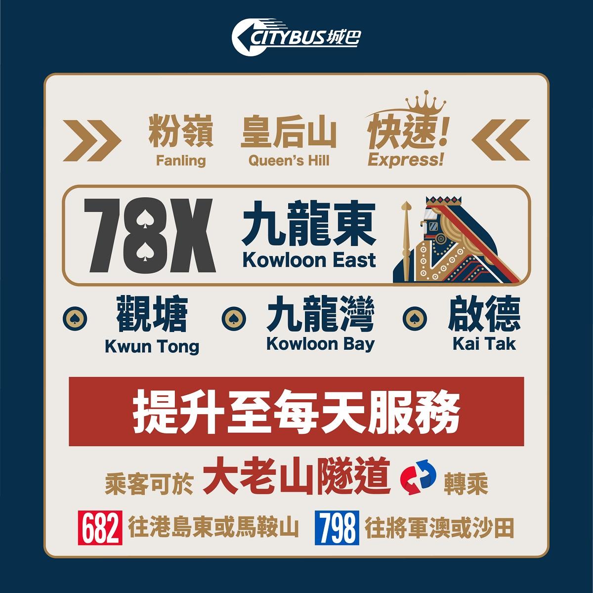 城巴7月17日起提升皇后山巴士服務。(FB專頁「新巴城巴 NWFB and Citybus」)