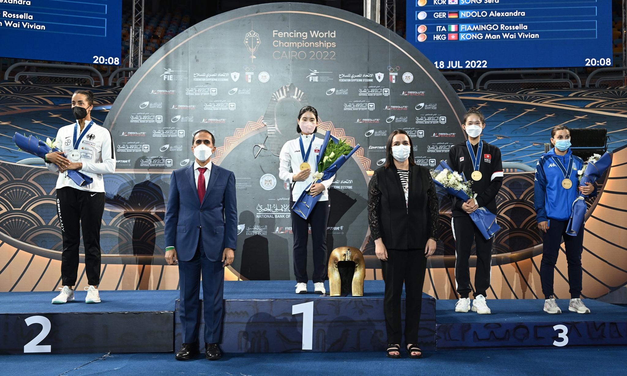 江旻憓在世錦賽奪得銅牌。(FIE國際劍擊聯會圖片)