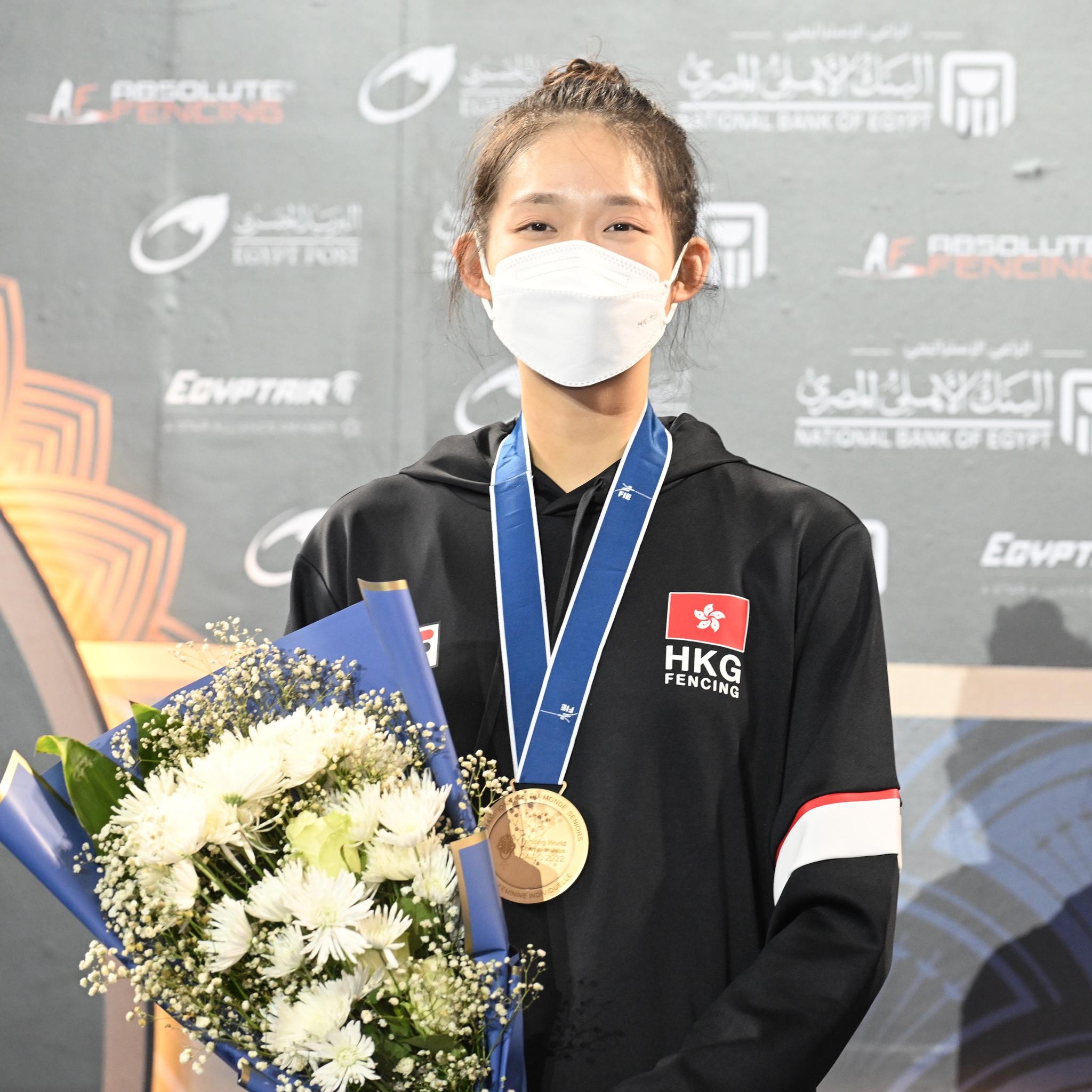 江旻憓在世錦賽奪得銅牌。(FIE國際劍擊聯會圖片)