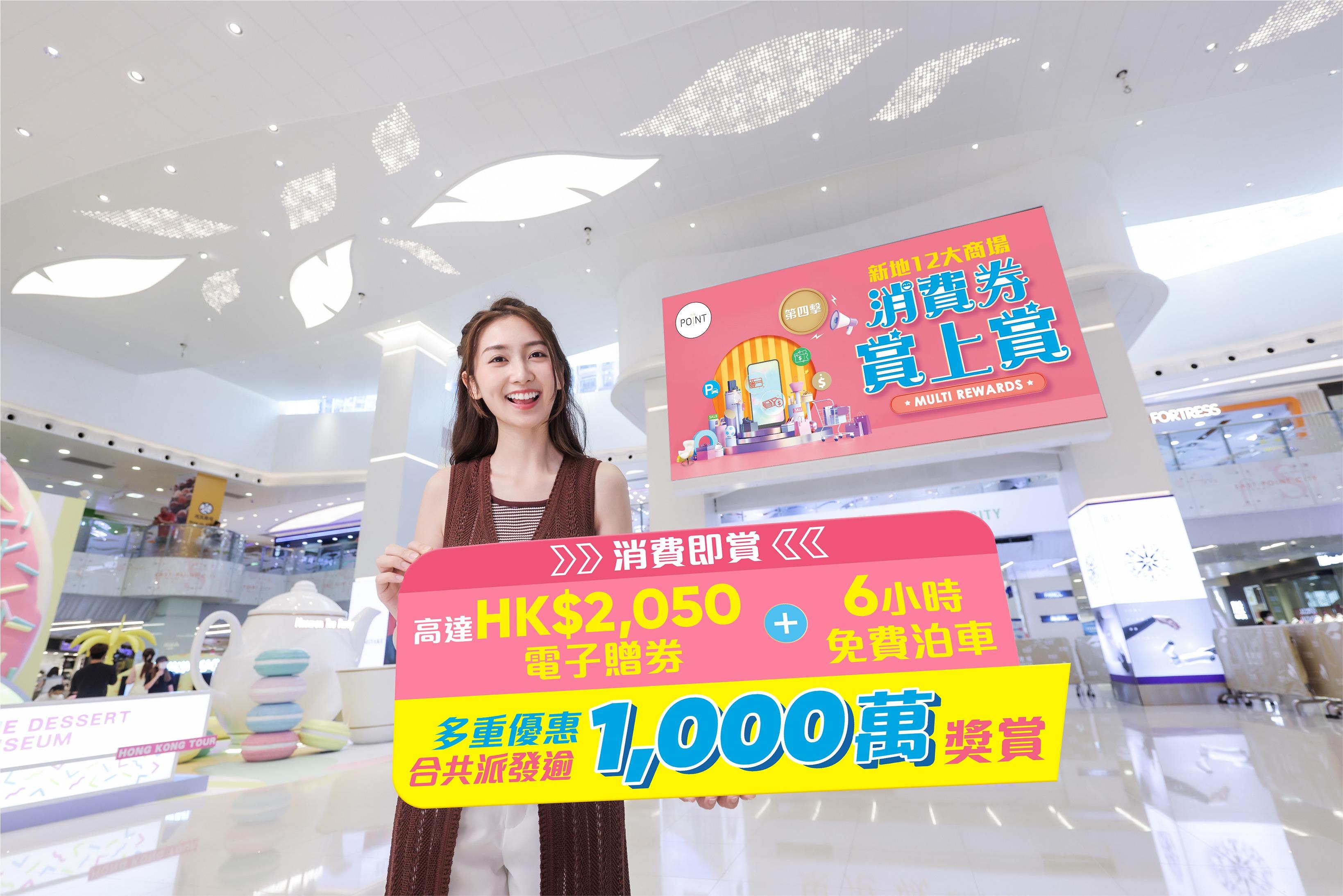 4大消費獎賞回贈合共高達$2,050電子贈券及高達6小時免費泊車。