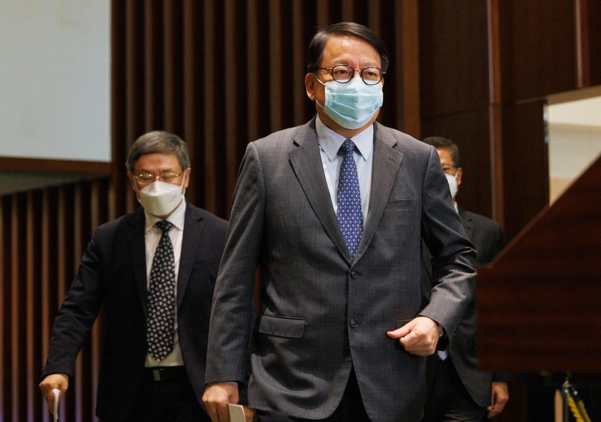 特首李家超今天首次以行政長官身份,出席立法會特首答問會。(蘇文傑攝)