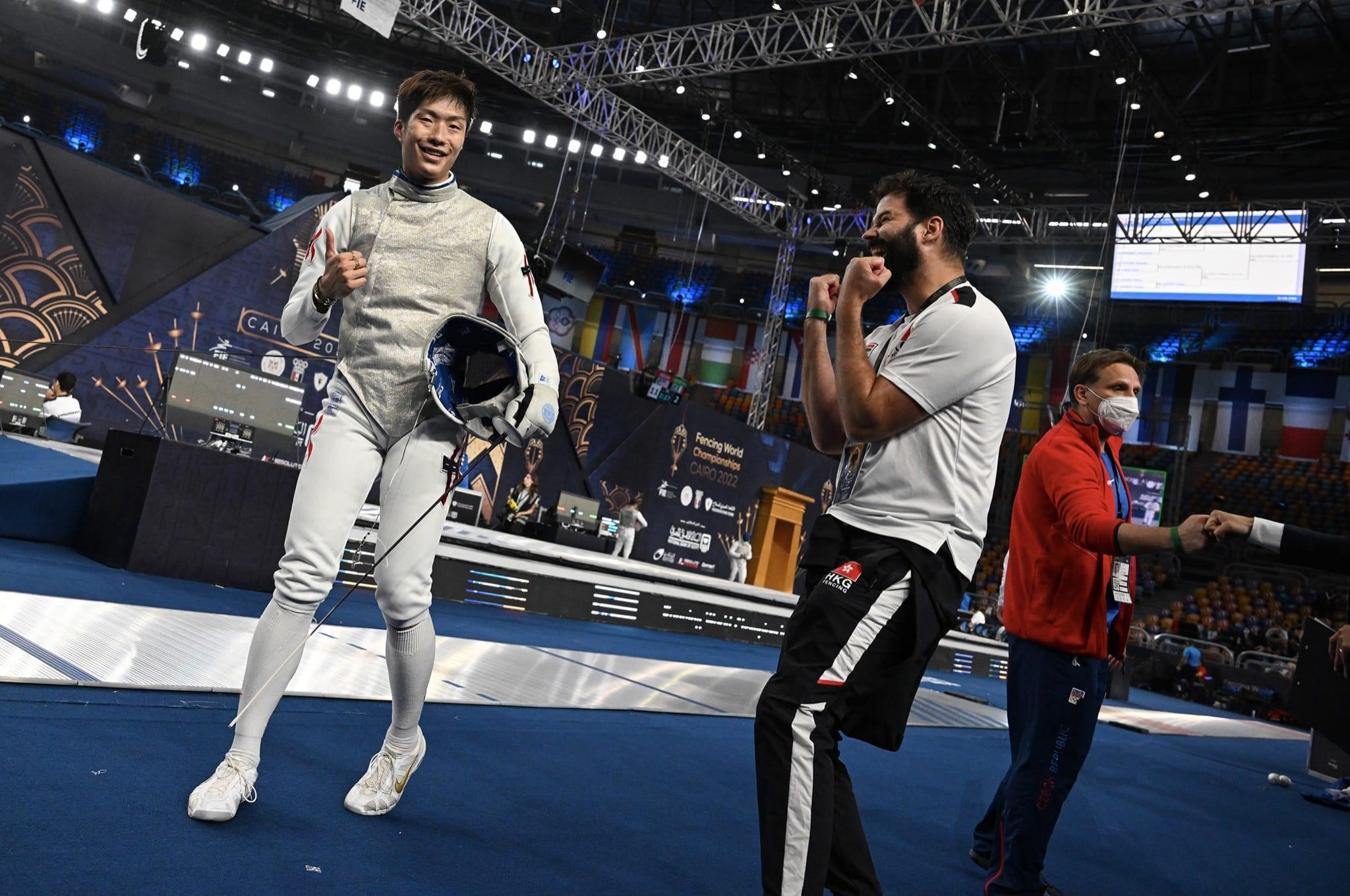 在8強戰一度落後5分的張家朗,沉著應戰,結果反敗為勝。