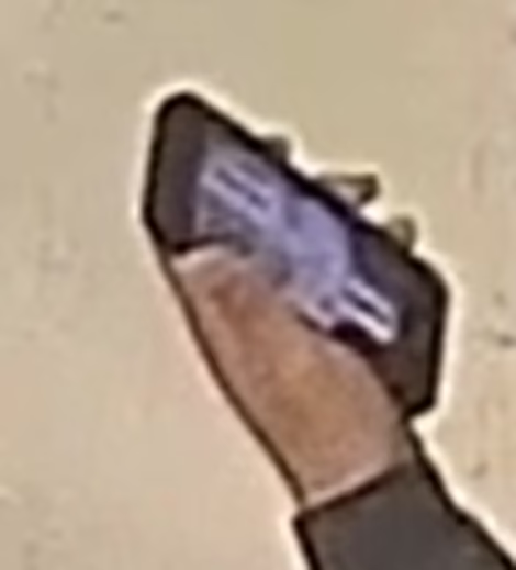 一名警員在「按兵不動」期間被拍到使用手機。(互聯網)