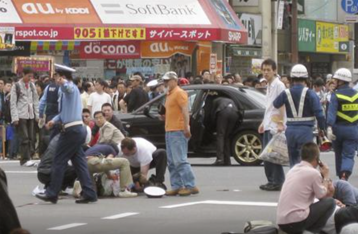 案件發生在秋葉原行人專用區。(路透社)