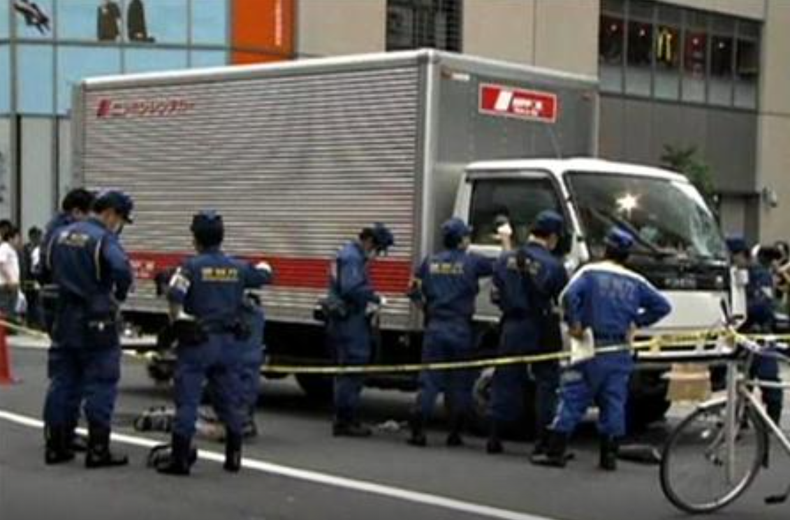 加藤智大當日駕駛的貨車。(路透社)