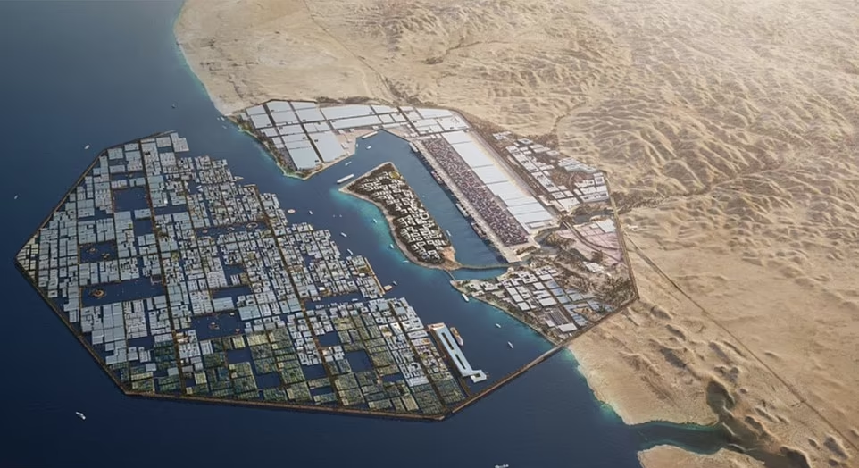 未來新城Neom構想圖。(互聯網)