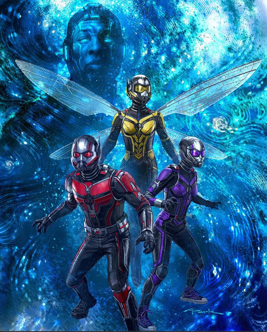 《蟻俠3》最新海報,就連史葛個囡囡Kathryn都有戰衣。(路透社)