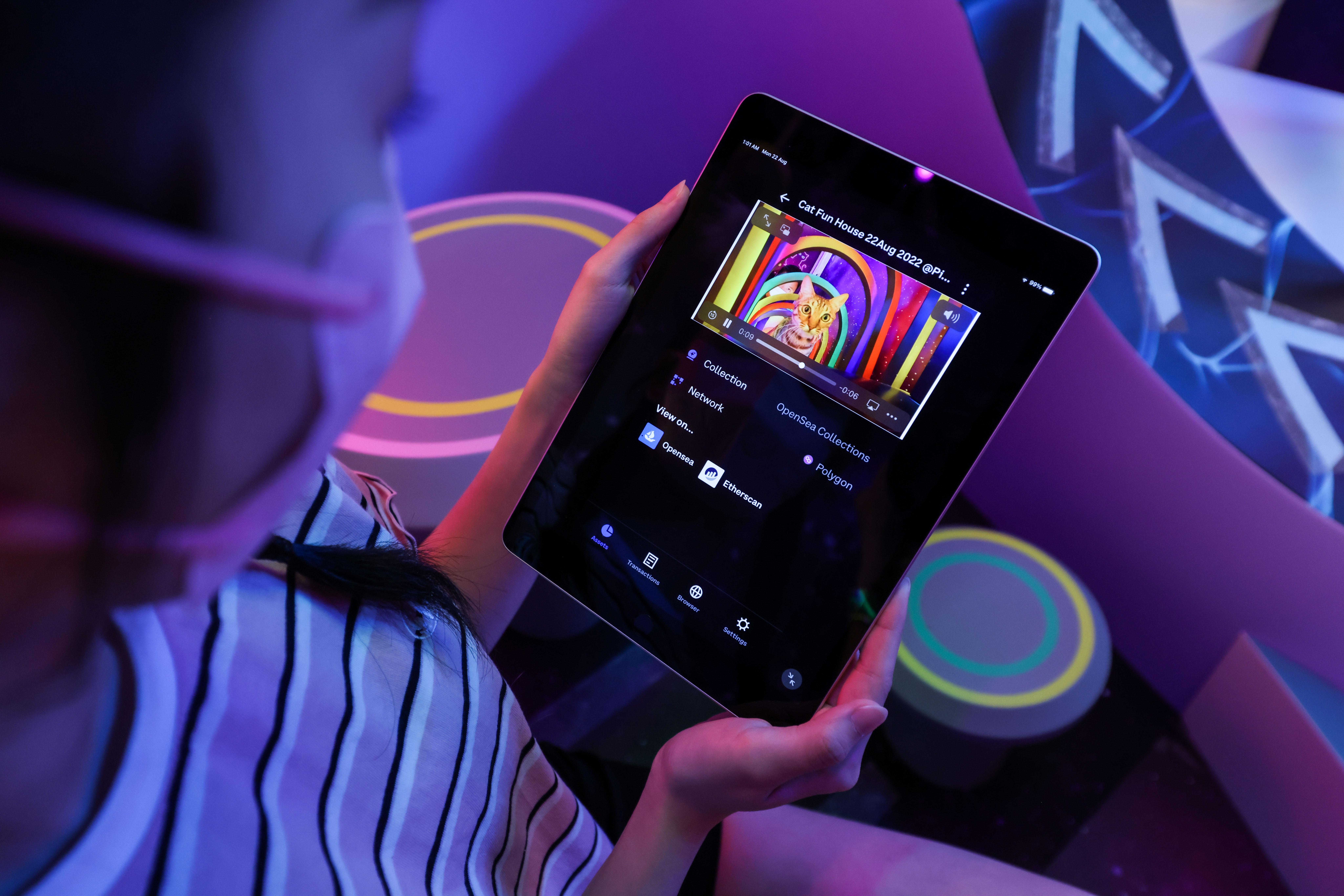 主題館內設有CAMERA-CAT動態影片攝錄,參加者可獲愛貓首個NFT收藏品。