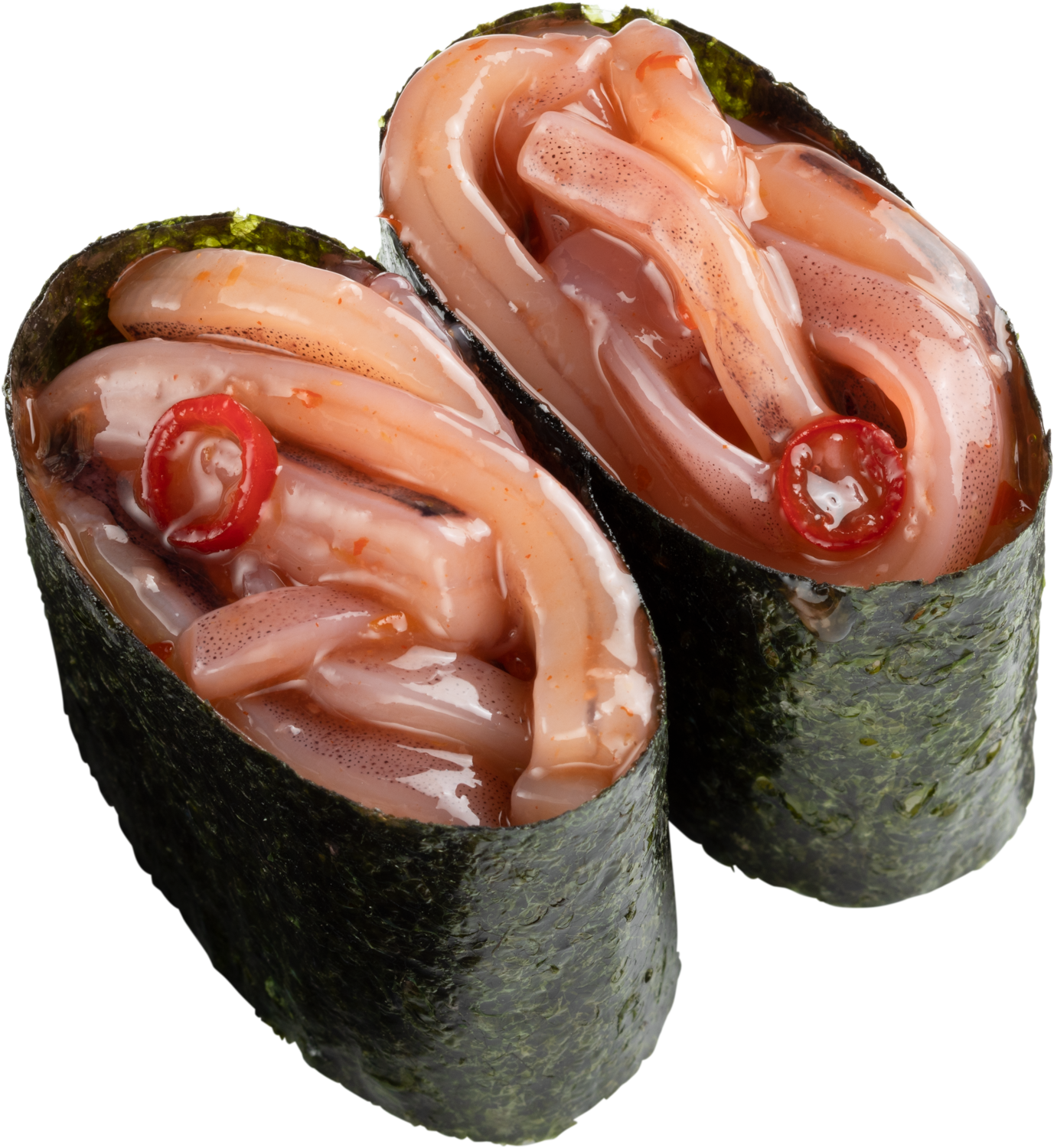 北海道產魷魚拌辣醤軍艦($12)