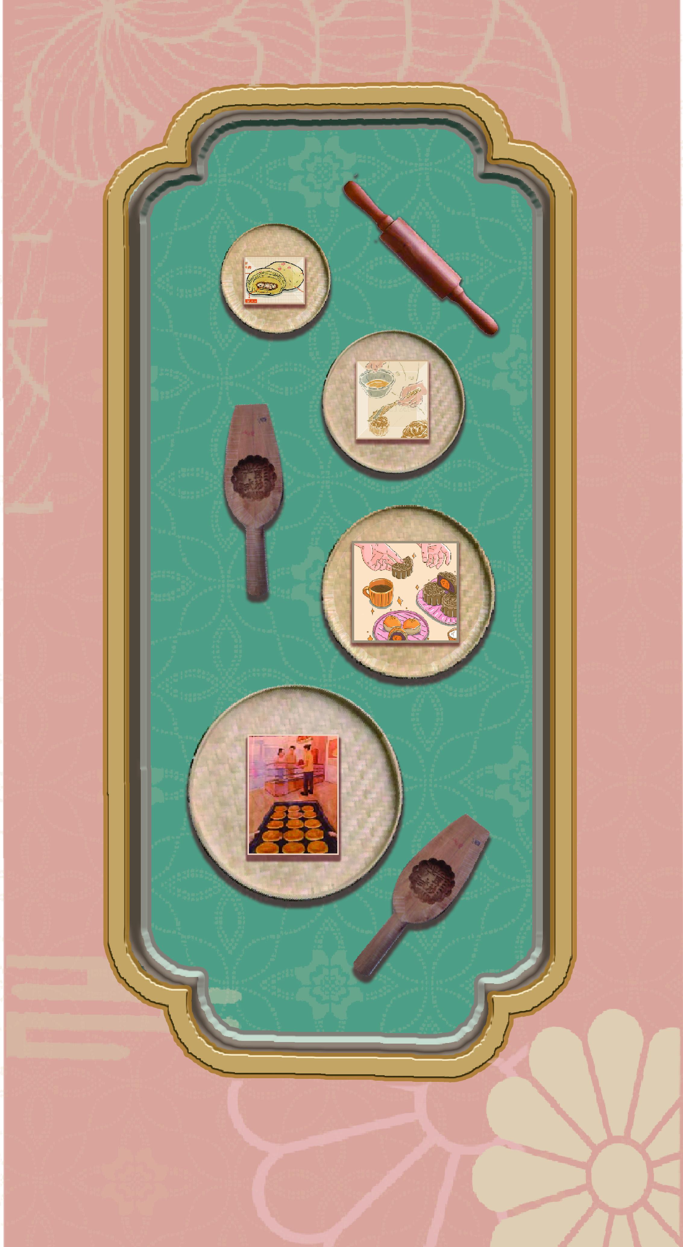 恆香元聚市集小屋 月餅模立體畫