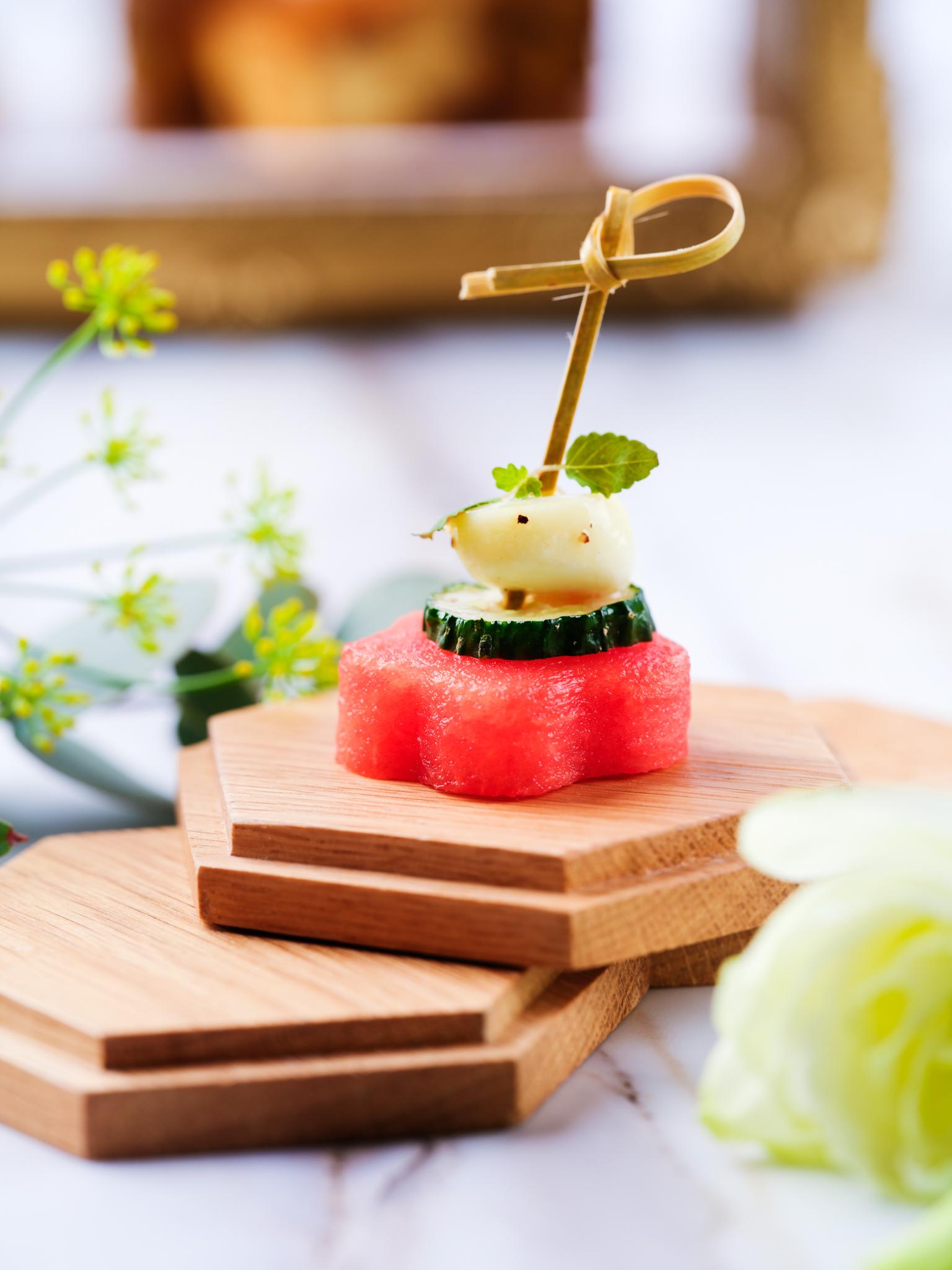 意大利水牛芝士、西瓜及青瓜串