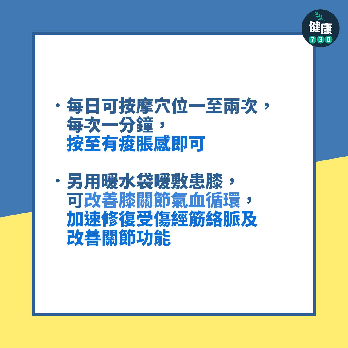 關節炎|治療膝關節痛穴位(am730製圖)