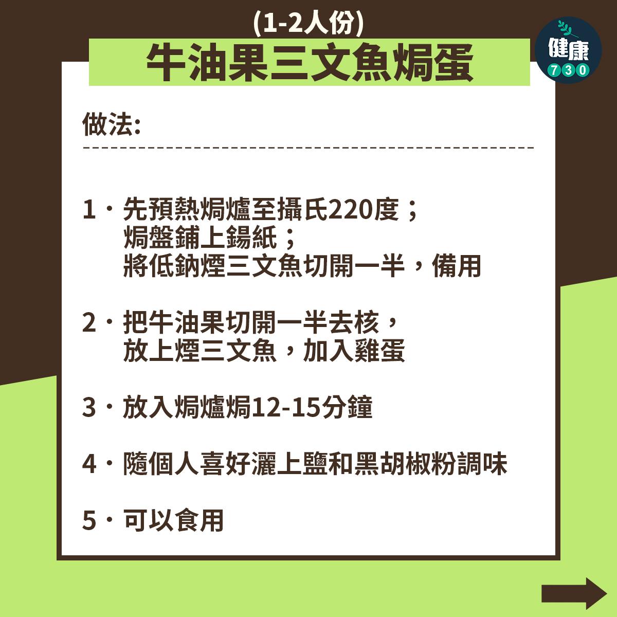牛油果三文魚焗蛋做法