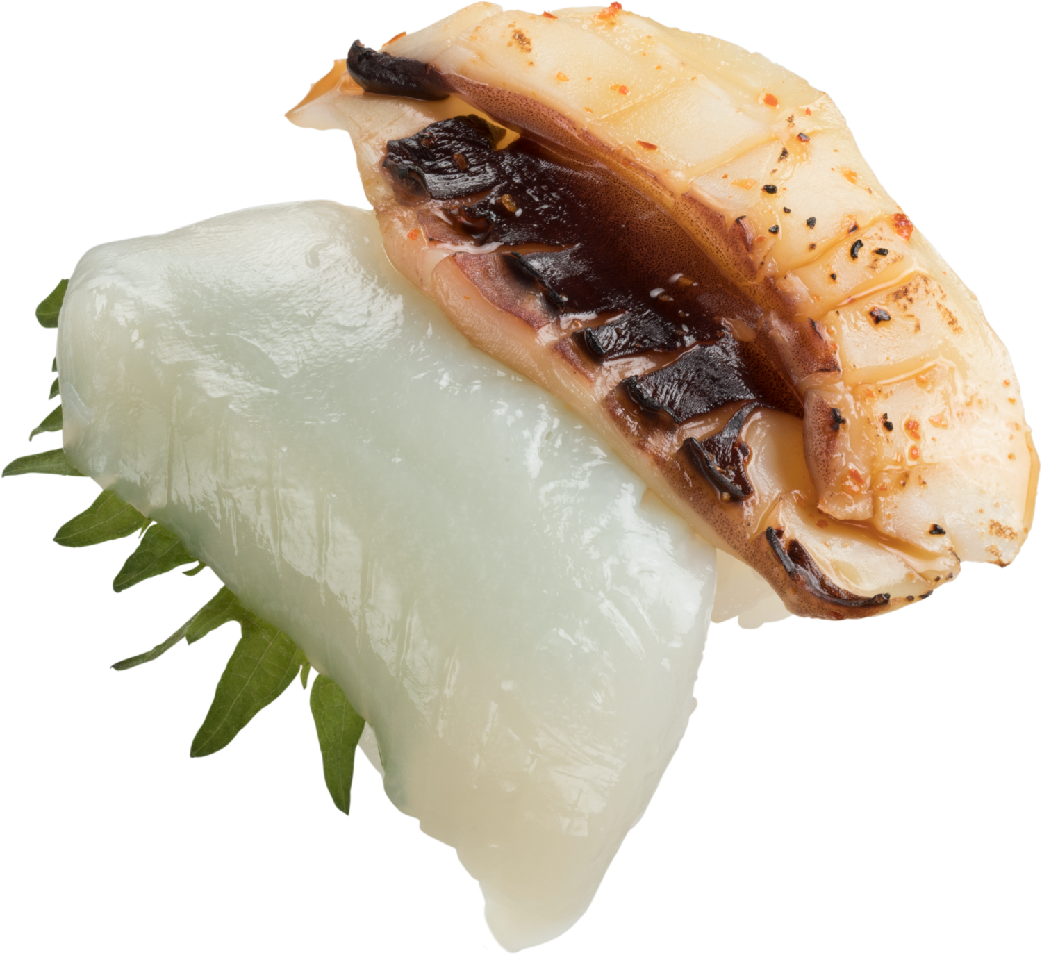 赤烏賊雙味(生・炙燒) ($12)