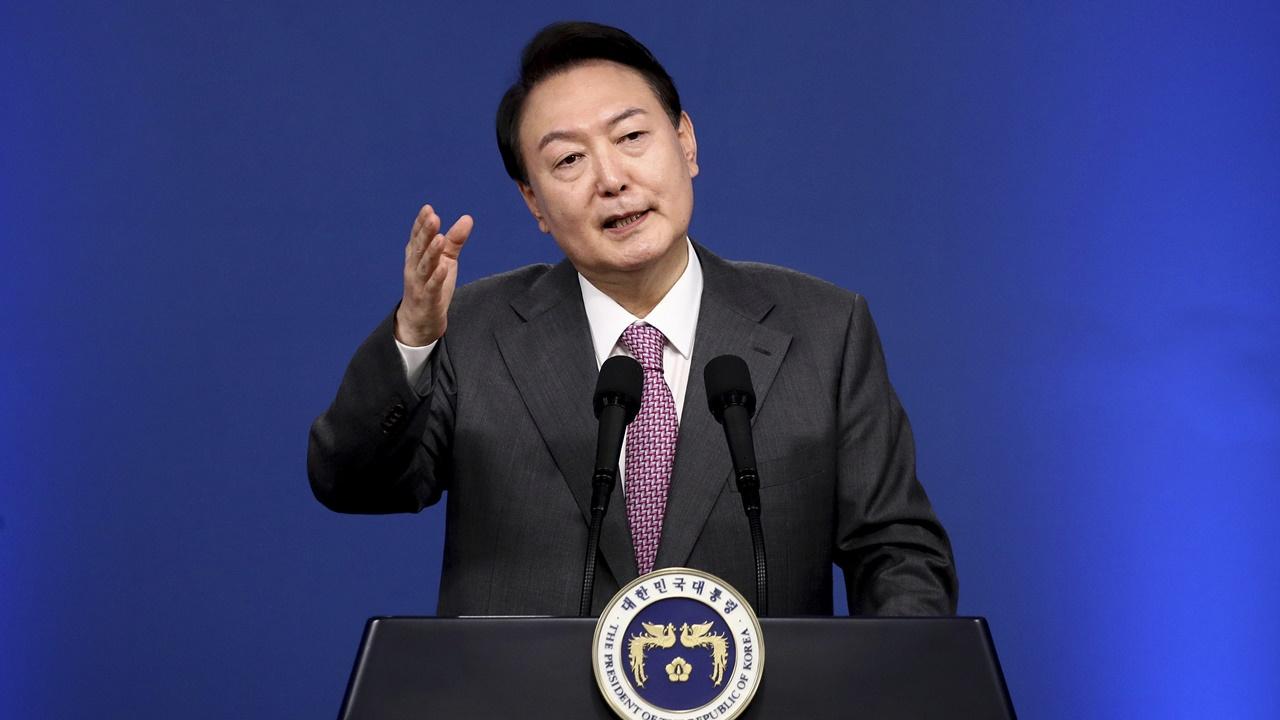 尹錫悅:倘北韓停開發核武,南韓考慮裁軍。(AP)