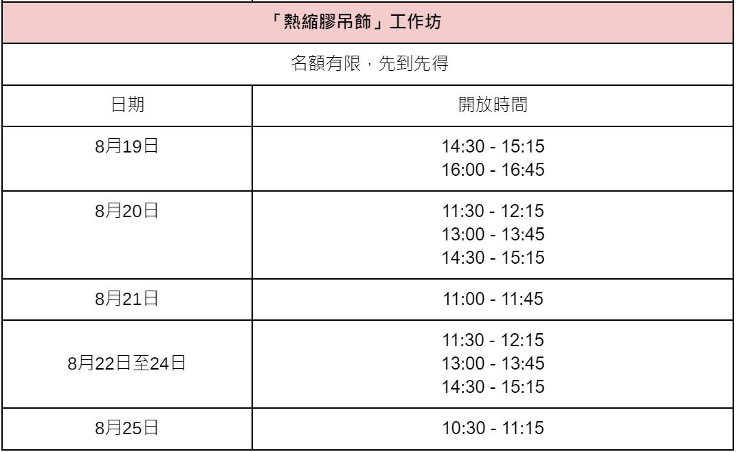 工作坊參加者名額有限,先到先得。