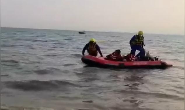 在廈門玩水墮海的男子獲救,在金門縣上岸。(互聯網)