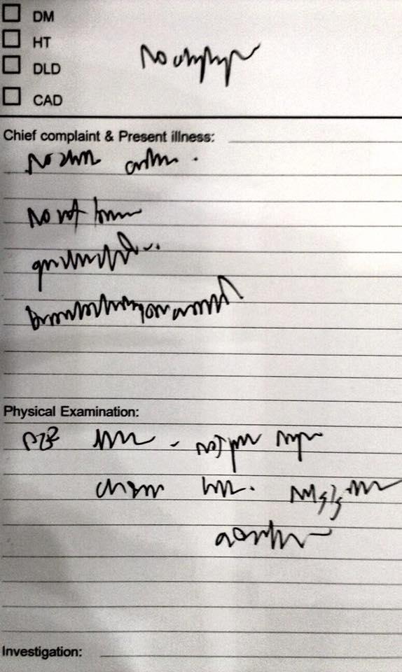 有外國網民展示字跡潦草的醫生紙。(互聯網)