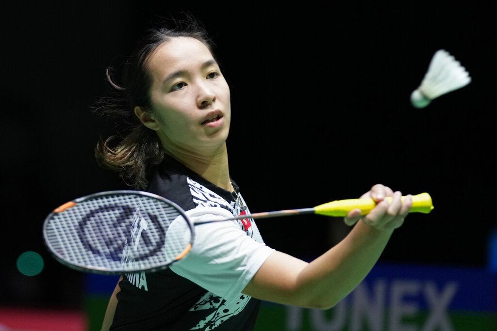 楊雅婷,在女雙與楊霈霖在次圈出局。(美聯社)