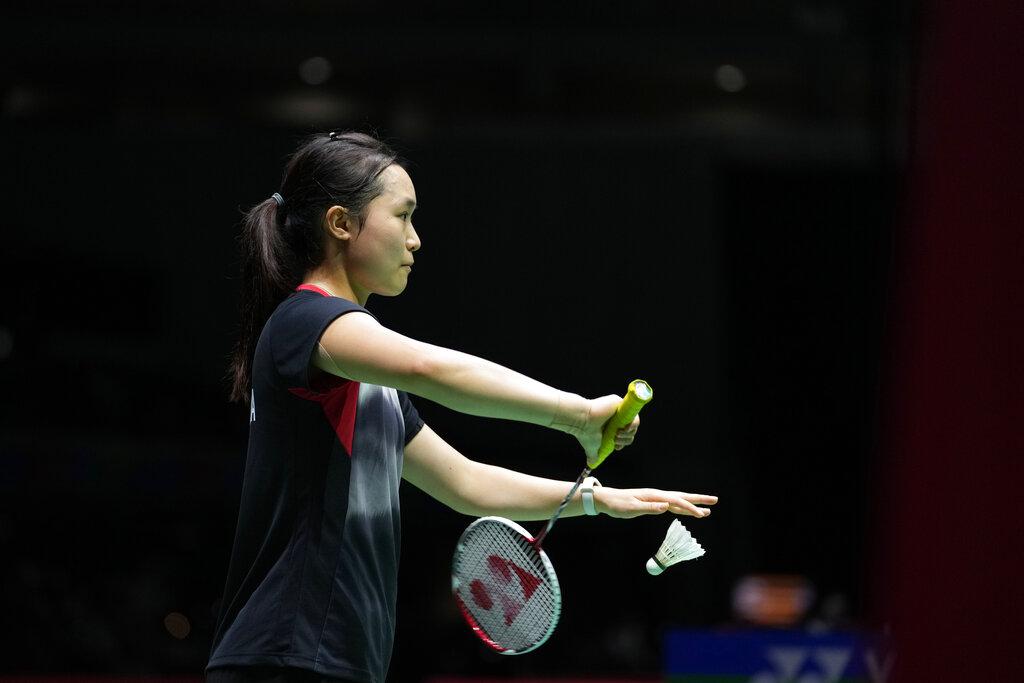 楊霈霖,在女雙與楊雅婷在次圈出局。(美聯社)