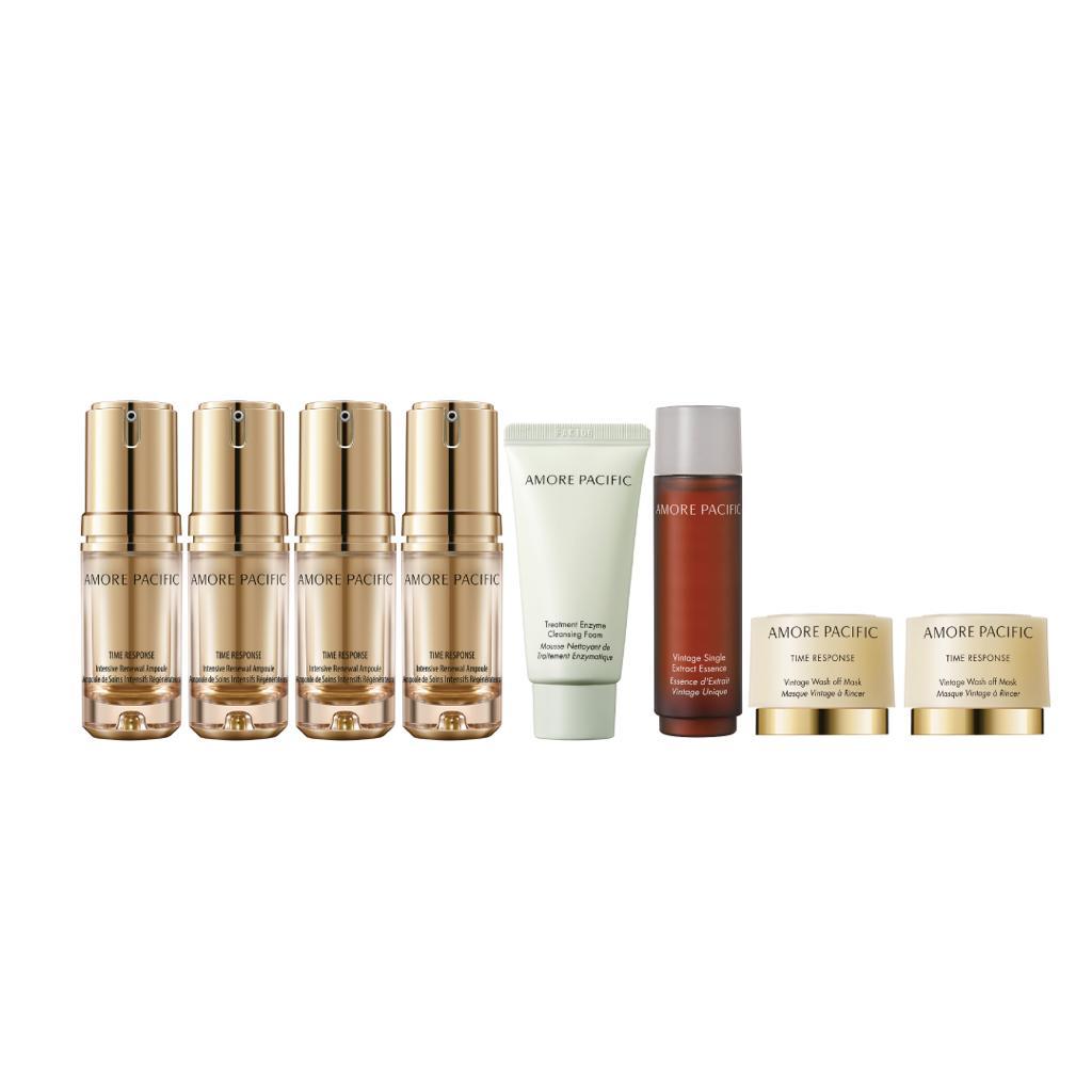 煥采活膚高效精華套裝 $3,800 (價值 $5,030) 套裝包括: 煥采活膚高效精華療程(0.6g+7mL) x 4 亮肌潔顏霜31g 100%綠茶精華原液 31ml 煥采活膚面霜8ml 煥采活膚眼霜3ml (8月7日起全線門市及網上商店同步發售)