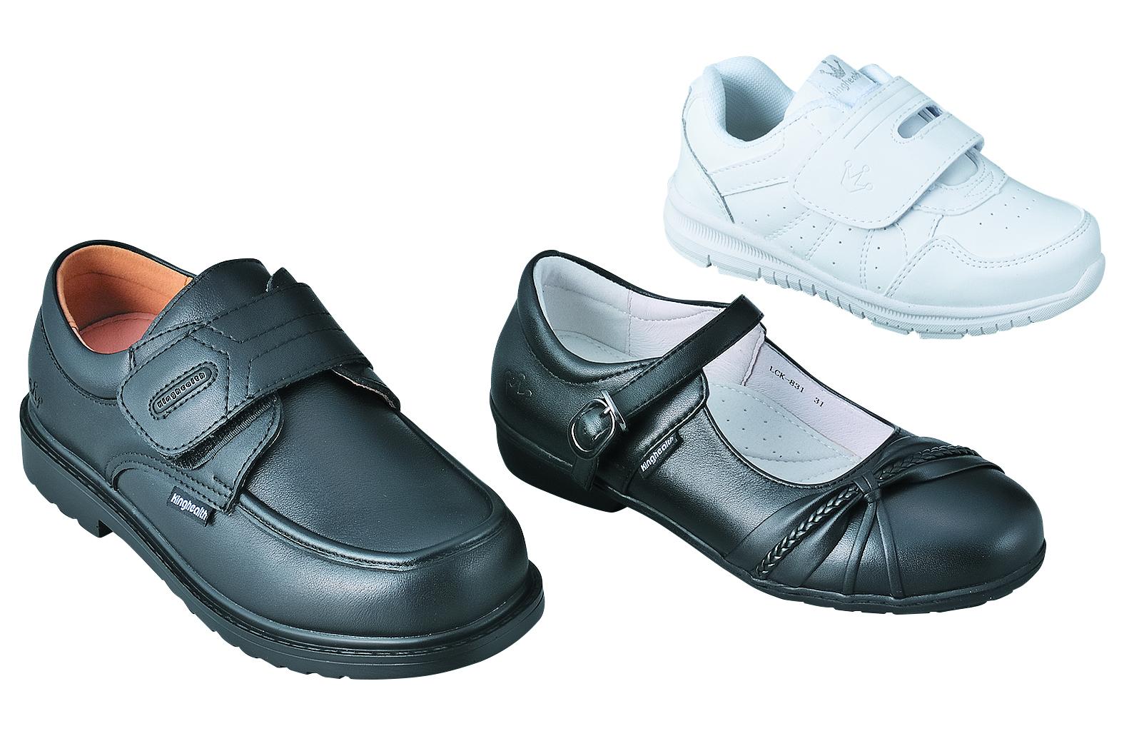Kinghealth男女童裝黑皮鞋/運動鞋 (特價:$259-$369/對,只限沙田/大埔/將軍澳/元朗一田)