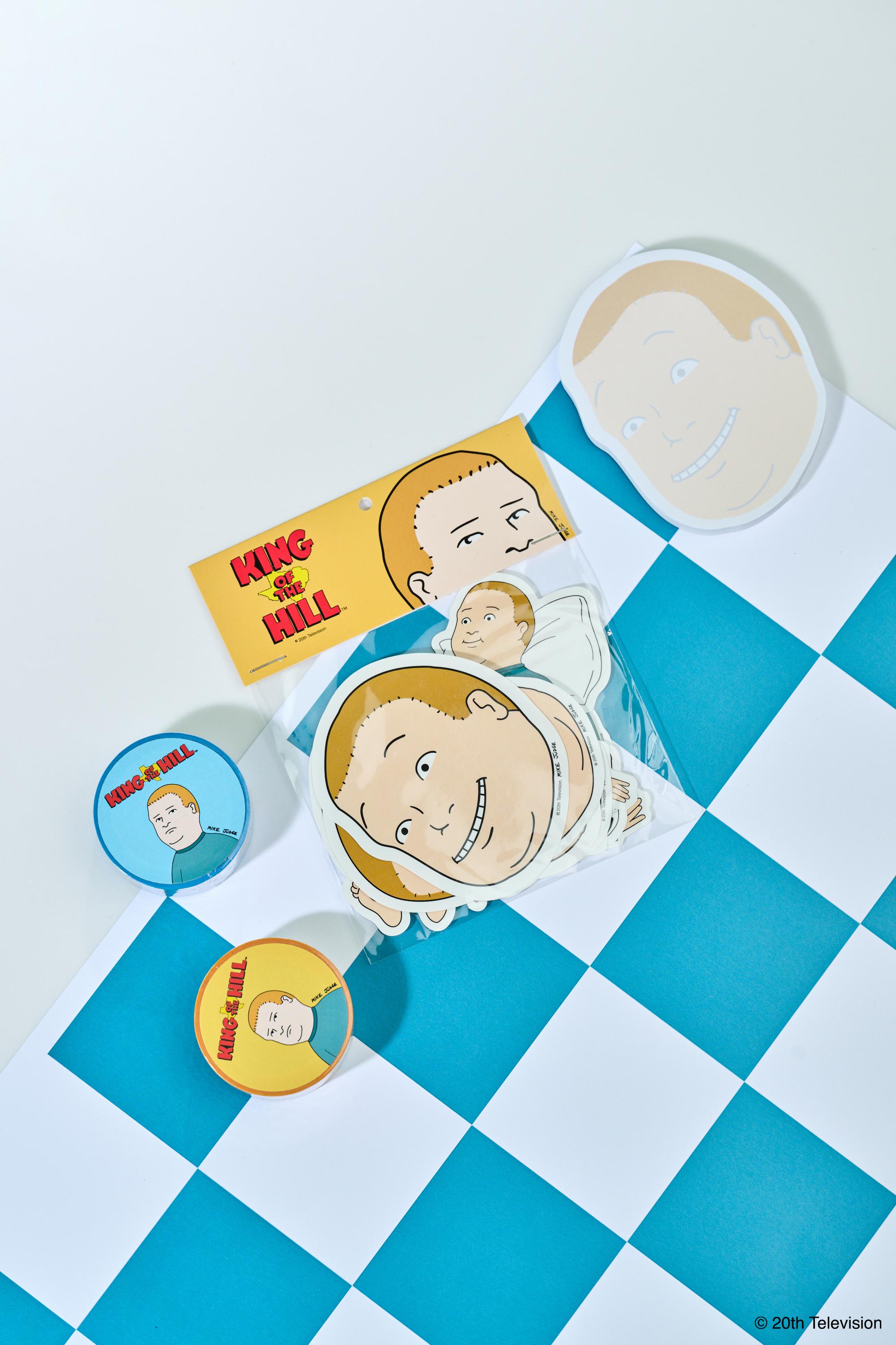 Bobby Hill造型貼紙套裝HK$88;Bobby Hill造型Memo Pad HK$38