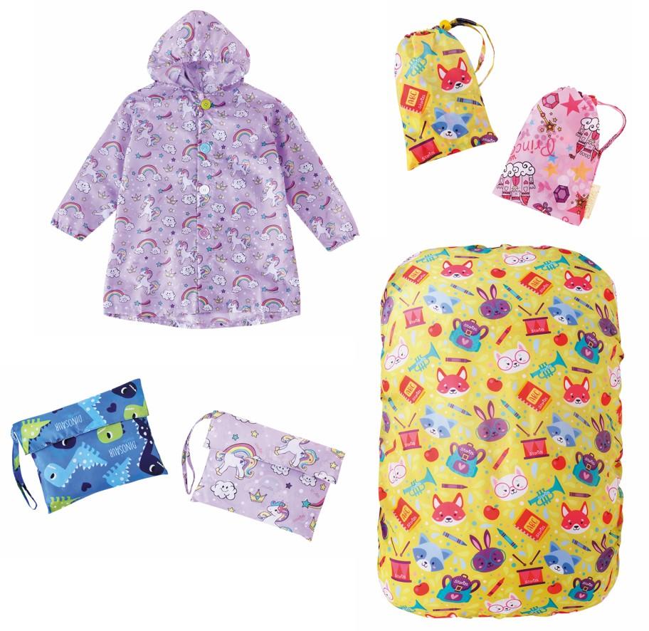 Stories可摺疊童裝雨褸/防水書包套 (特價:$68-$228/件,只限沙田/大埔/荃灣/將軍澳一田)