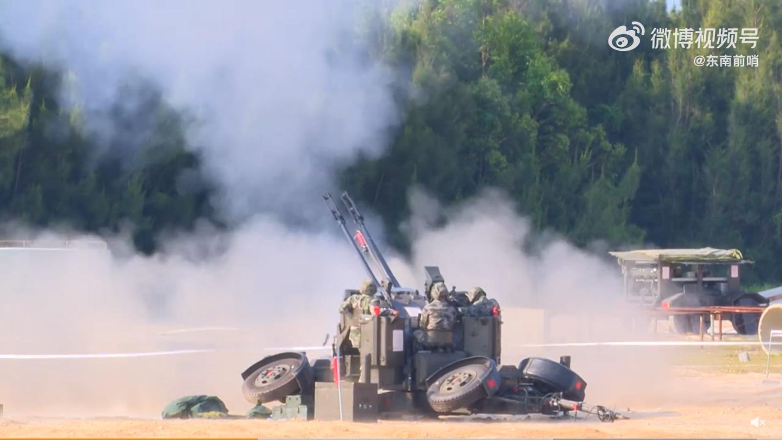 中國福建省軍區2日宣布進行防空實彈射擊。(中國新聞網微博截圖)