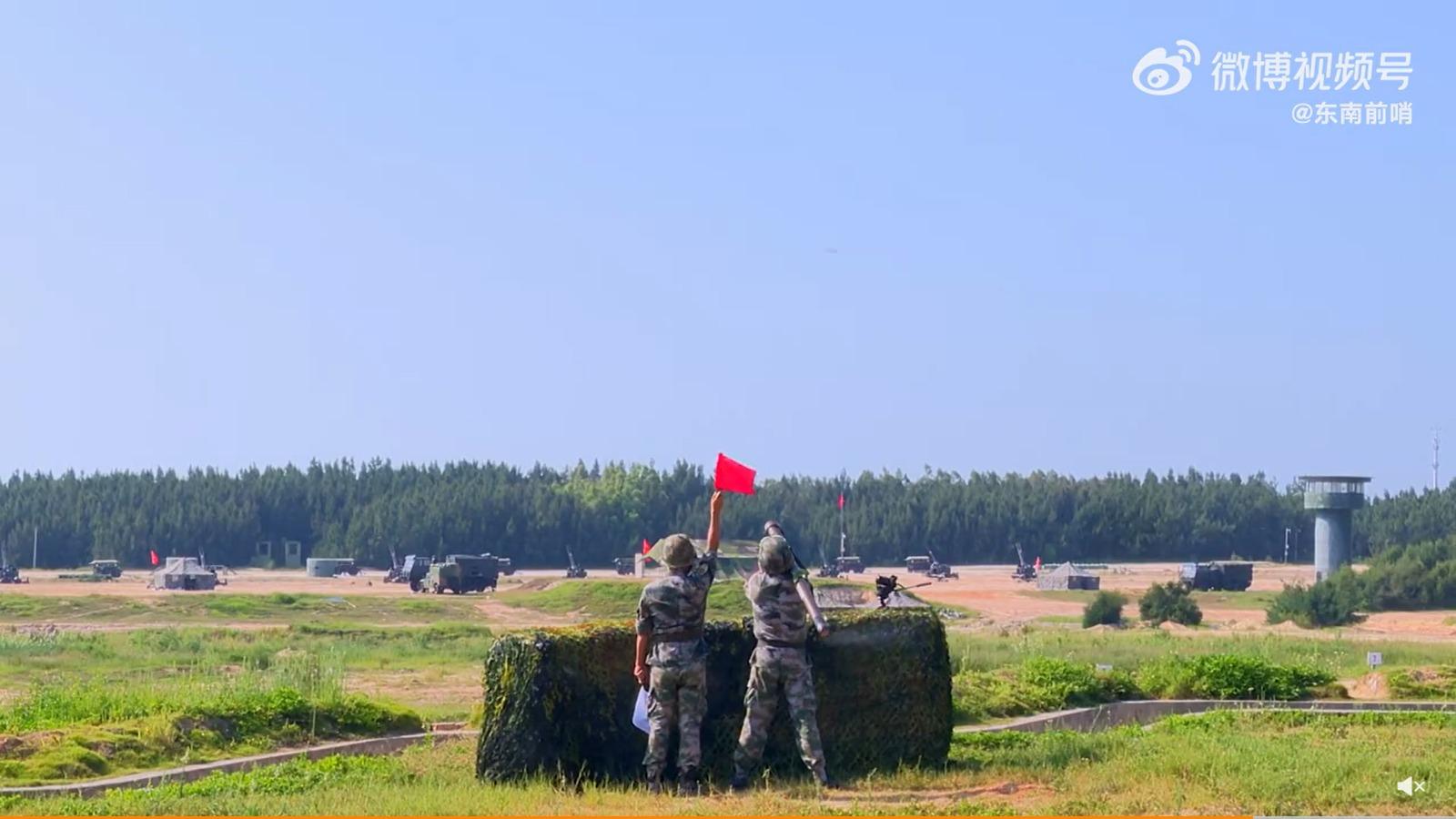 中國福建省軍區2日宣布進行防空實彈射擊。(中國新聞網微博截圖)