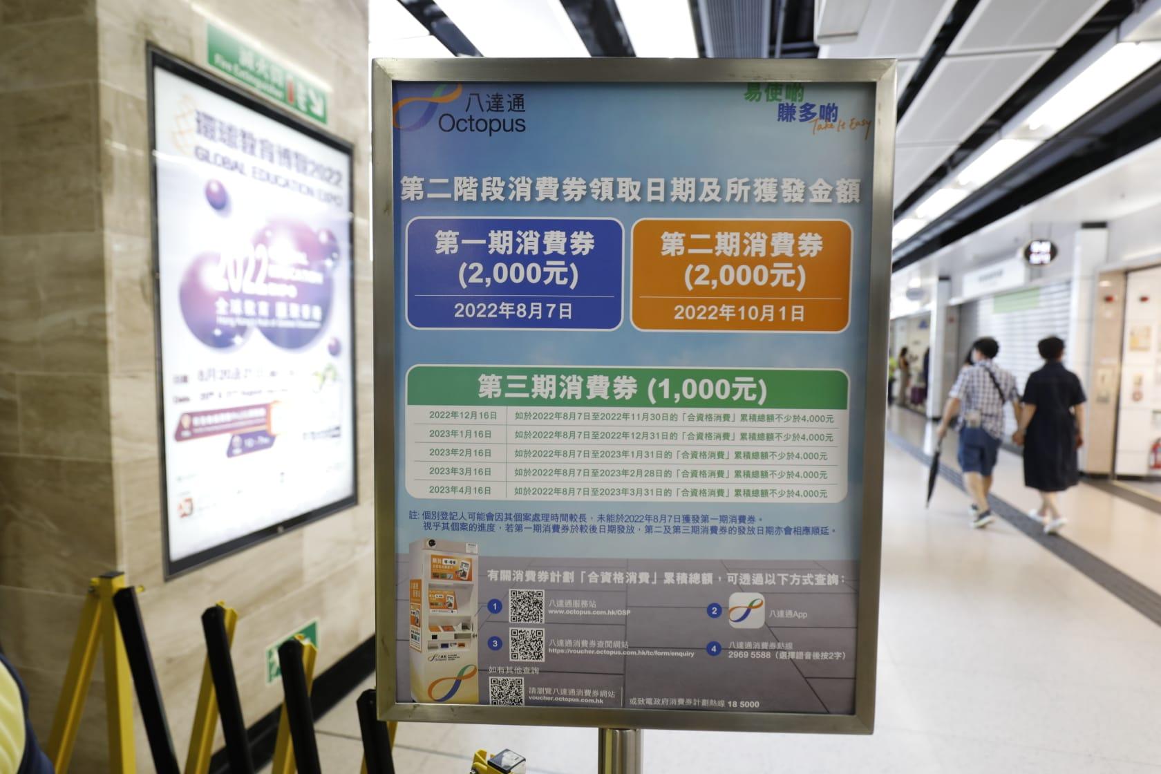 消費券今晨開始分階段向合資格人士發放