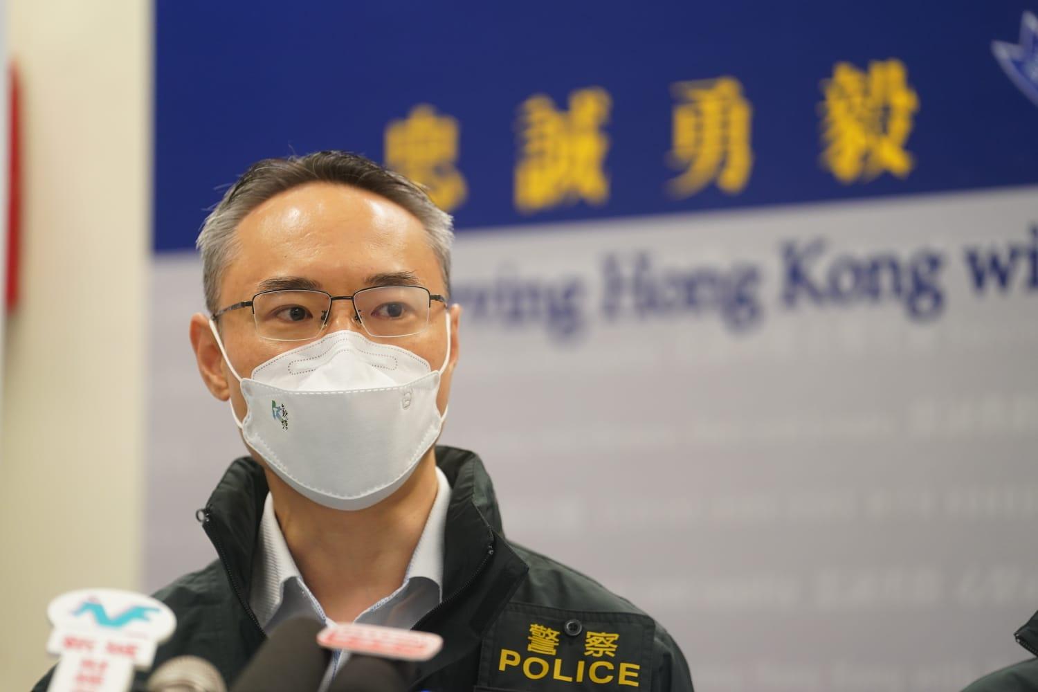 警方拘捕八男一女涉嫌串謀詐騙處理贓物。(陳奕釗攝)