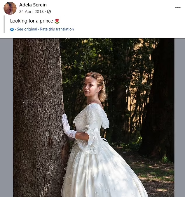 「瑪莉亞」曾在社交網po相說要「尋覓王子」。(互聯網)