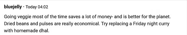 有網民建議吃素慳錢。(互聯網)