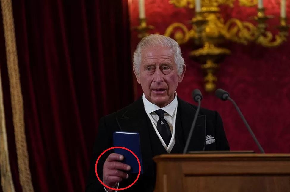 查理斯三世上周六登基,網民聚焦其「香腸手指」。(互聯網)
