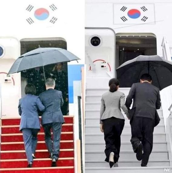 網民貼出文在寅與尹錫悅對比照。(互聯網)