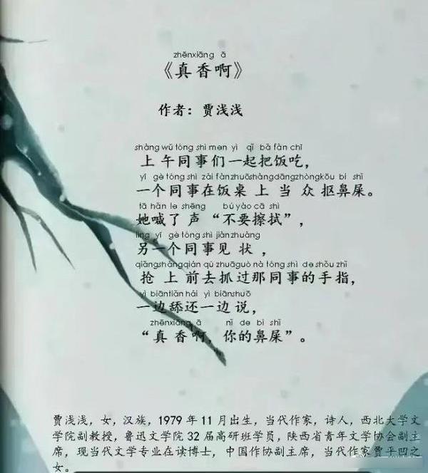 賈淺淺澄清,網傳3首爭議最大的詩作,並非自己所寫。(互聯網)