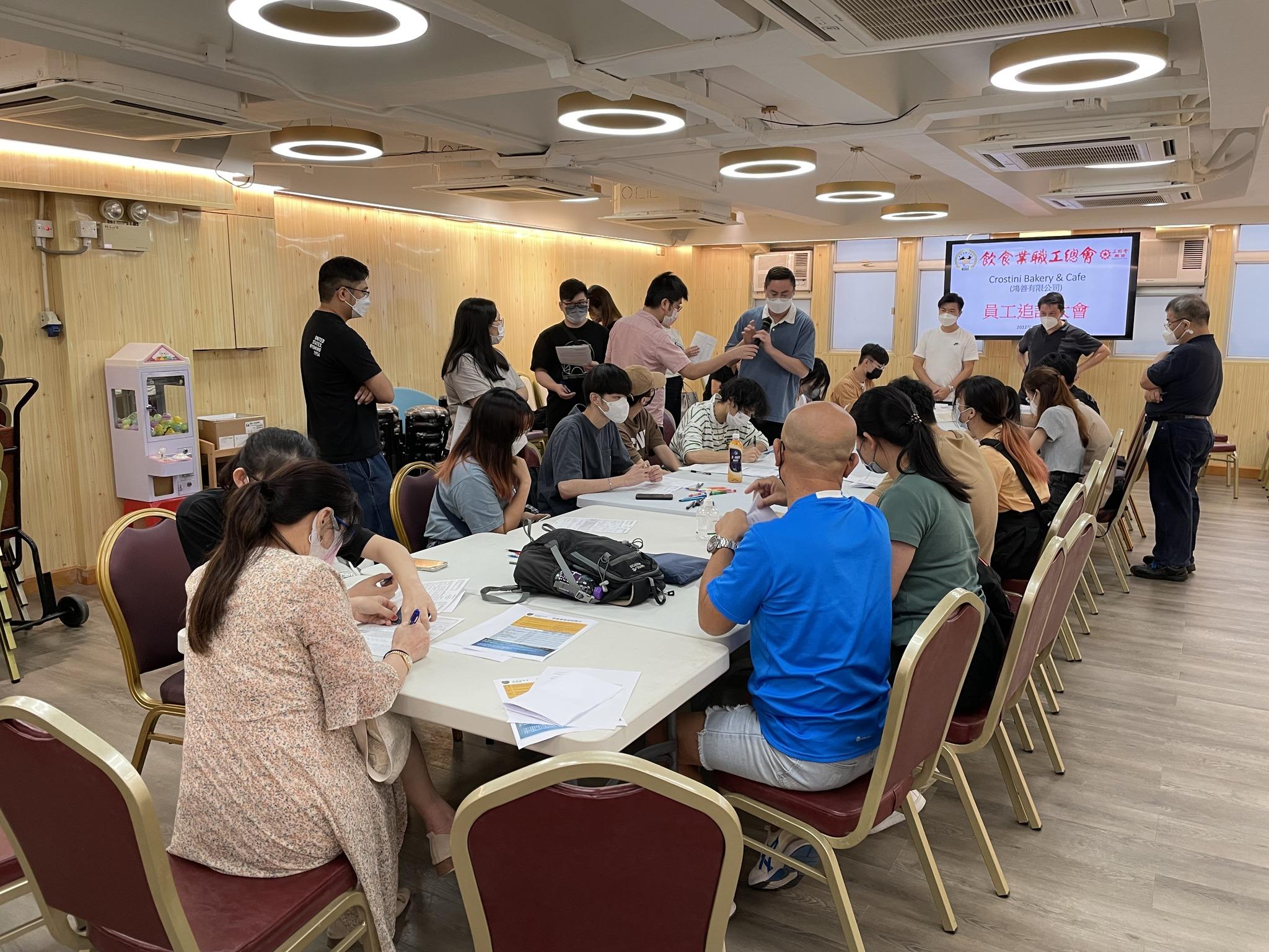 飲食業職工總會昨日收到30名員工求助。(飲食業職工總會fb圖)
