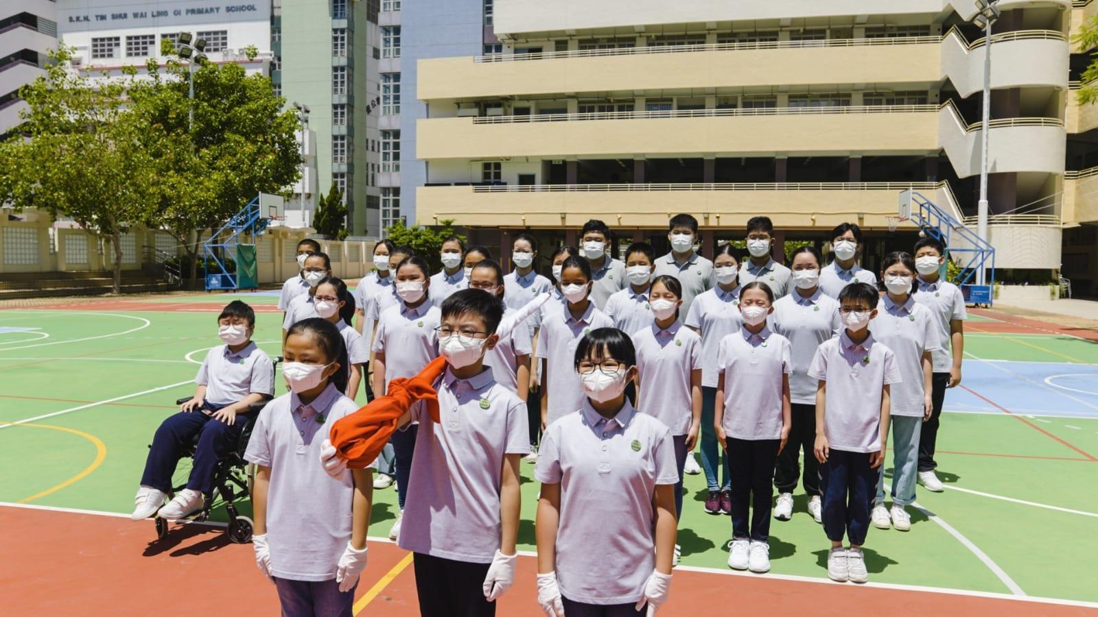 逾400名中小學生拍攝《少年中國說》短片賀國慶。(蔡若蓮fb圖)