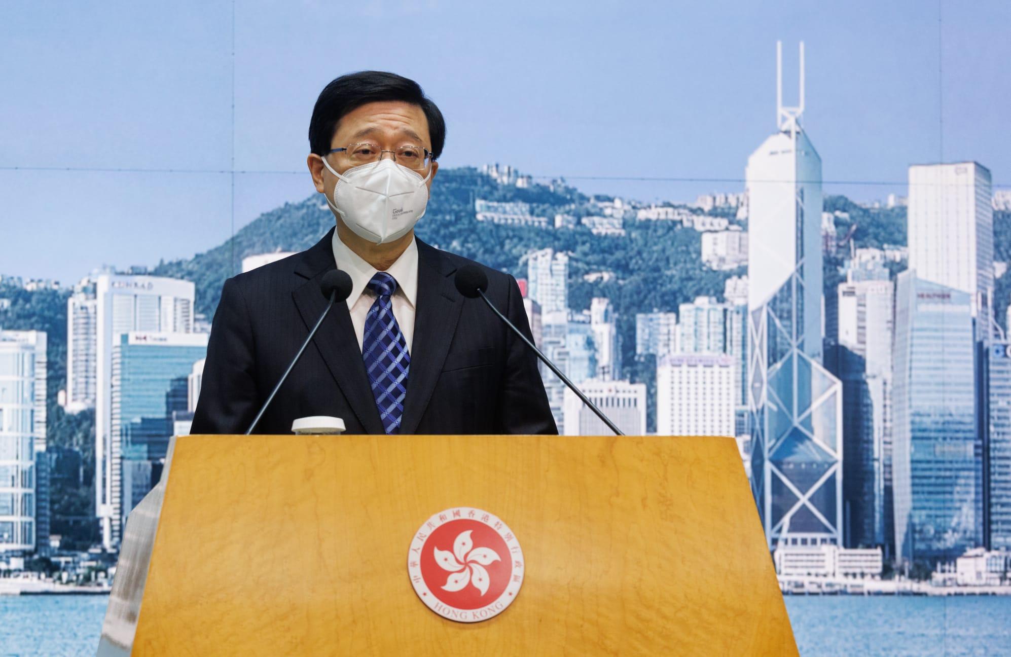 特首李家超表示,「0+3」實施首日社會反應正面。(蘇文傑攝)