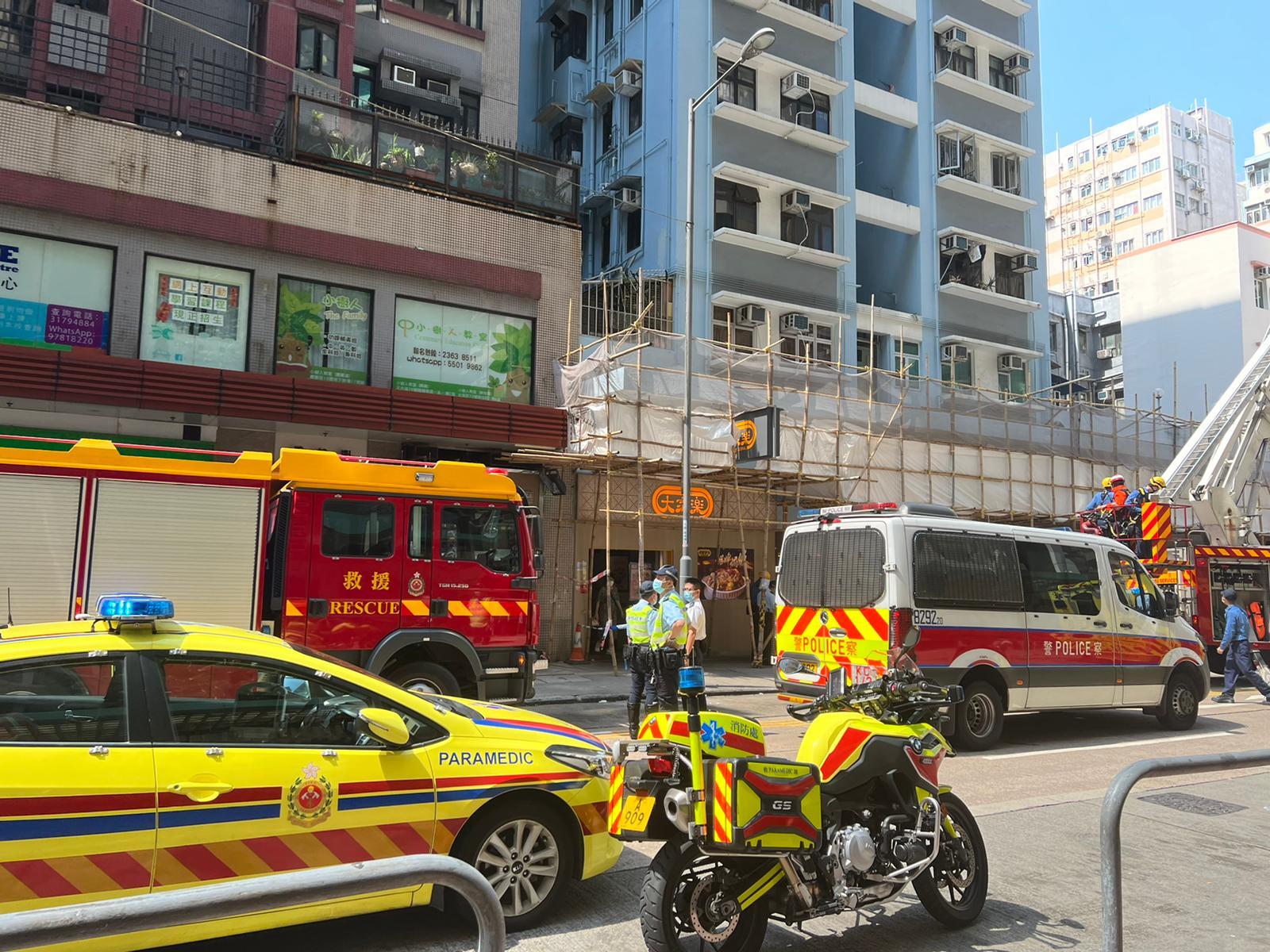 事發現場為土瓜灣永德大廈。(黃慕華攝)
