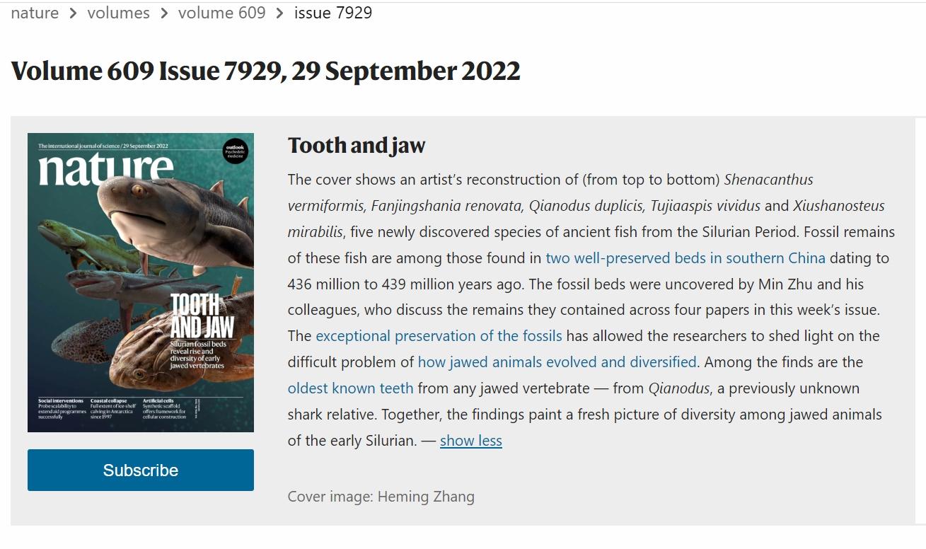 中國科學院科學家最新研究成果,以封面文章形式發表於國際學術期刊《自然》。