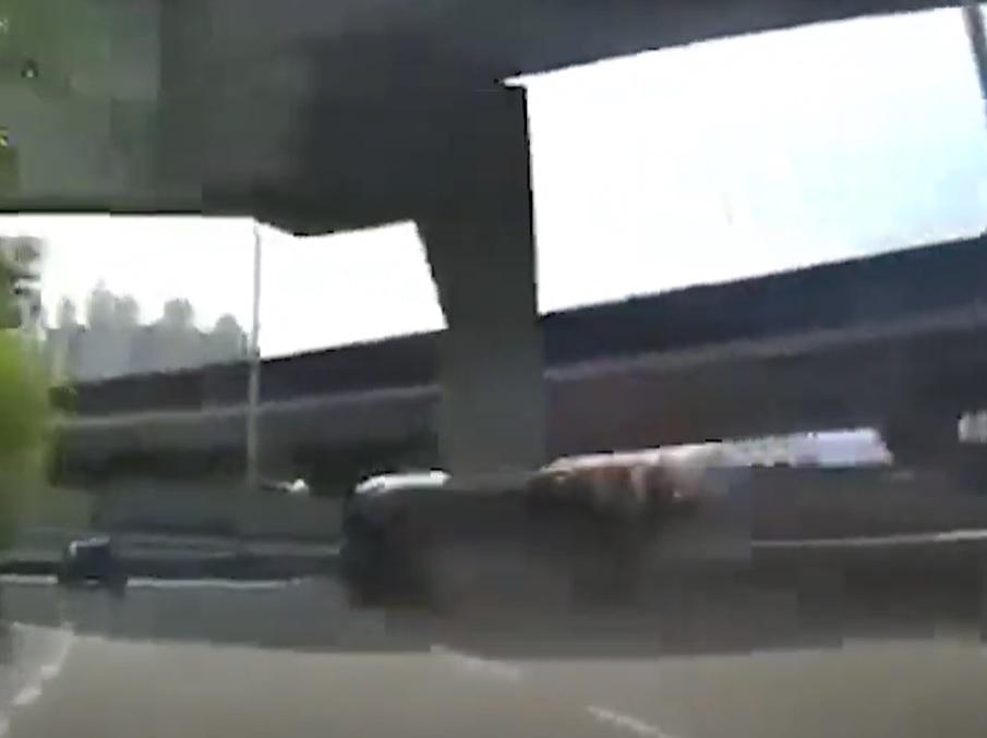 車Cam直擊|田螺車墮橋一刻片段曝光 疑失平衡向右傾側炒壆再墮橋