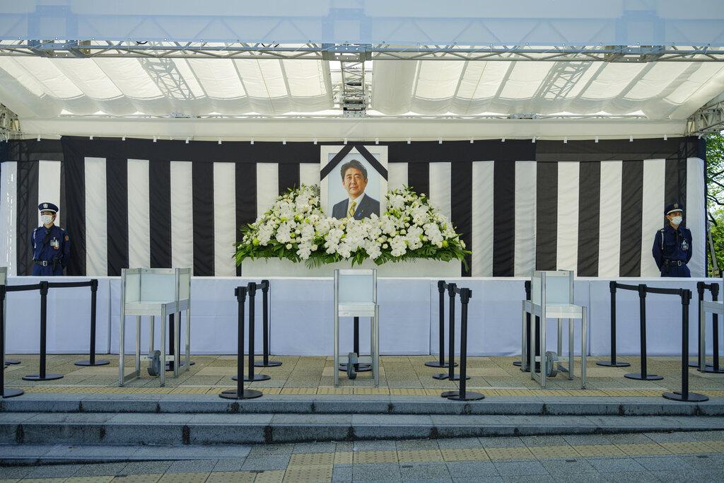 安倍晉三國葬將於今天下午舉行。(美聯社)