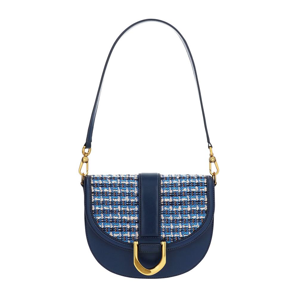 Gabine 毛呢馬鞍包(海軍藍) $699