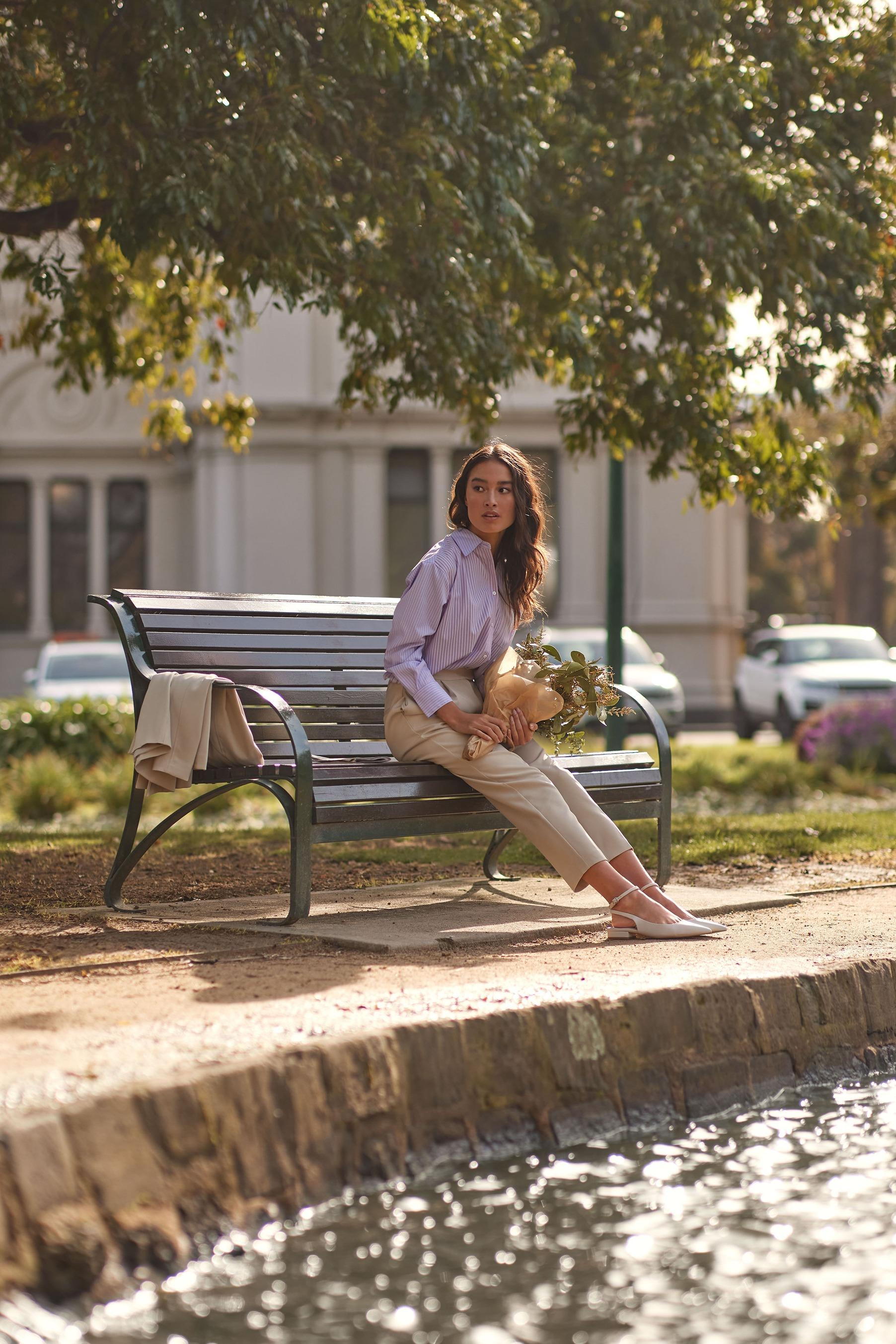 Eleora Striped Oversized Top $339 Brianne Textured Peg Leg Relaxed Pants $389