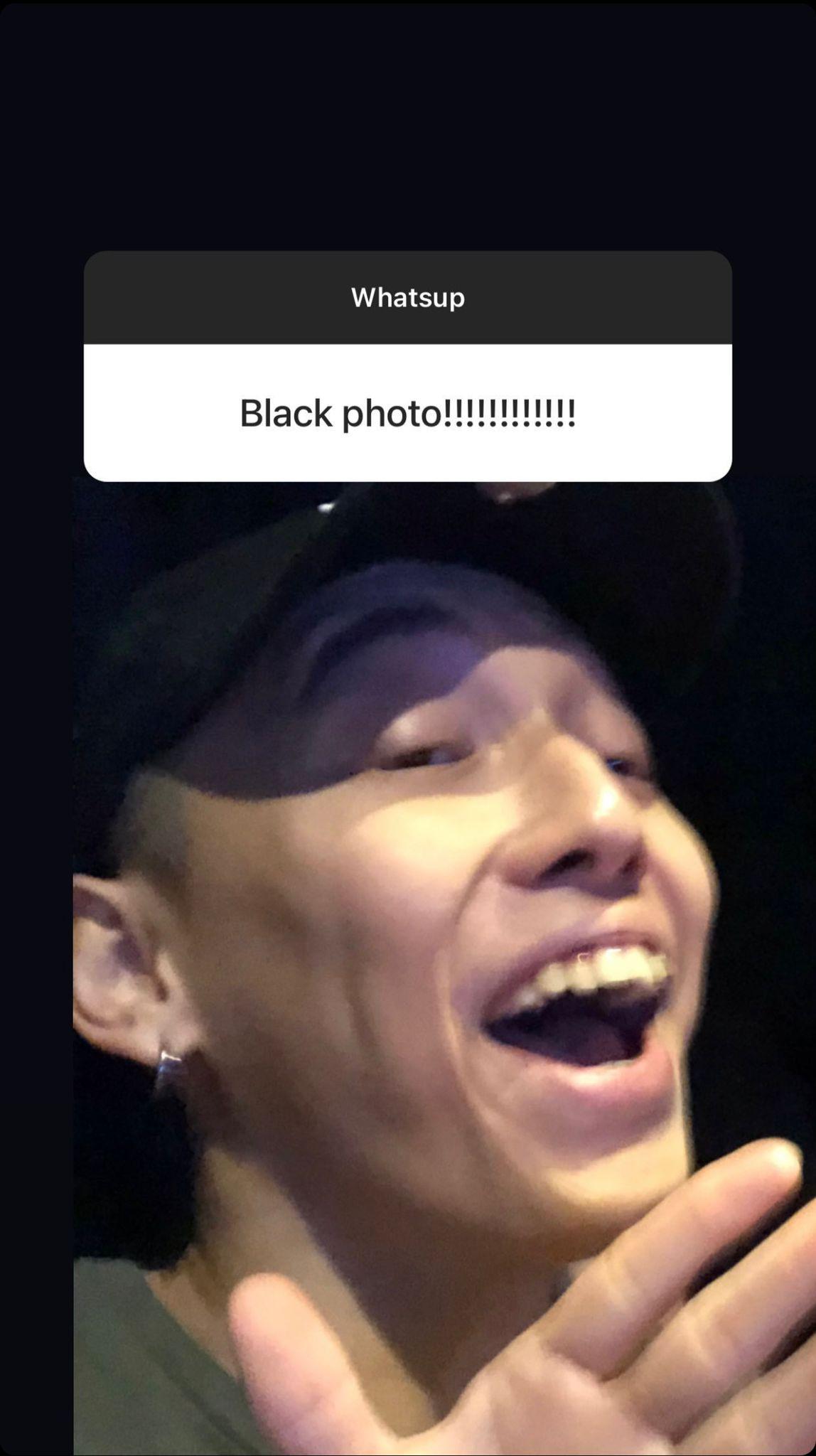 MC透過IG限時動態跟網民互動,大方分享自己的黑圖滿足網民。